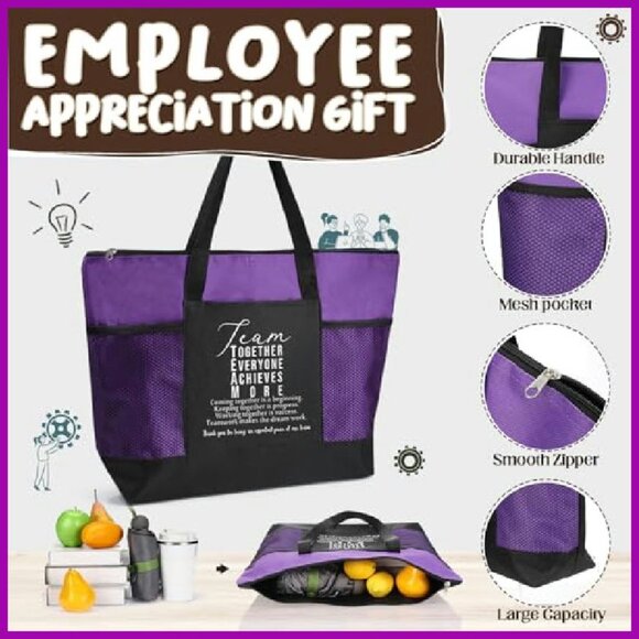 10 Pack Large Capacity Oxford Tote Bags with Inspirational Quotes - Picture 4 of 8